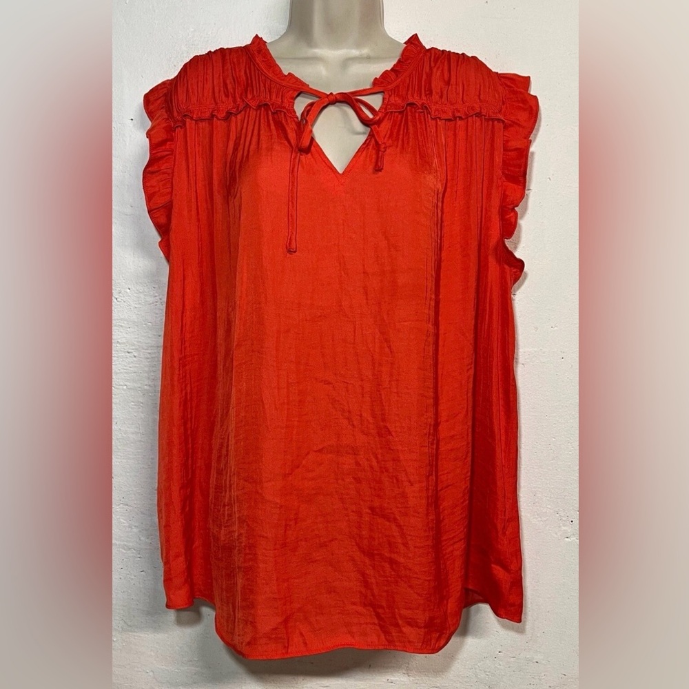 Joie Red Ruffle Blouse